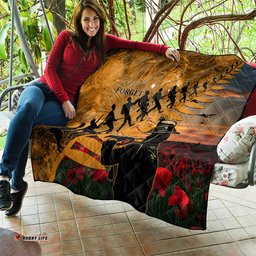 anzac day 2024 quilt silver fern with a trumpet soldier