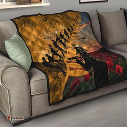 anzac day 2024 quilt silver fern with a trumpet soldier