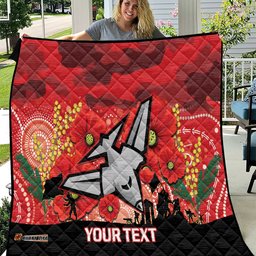 custom essendon football anzac quilt gallipoli camouflage with poppies