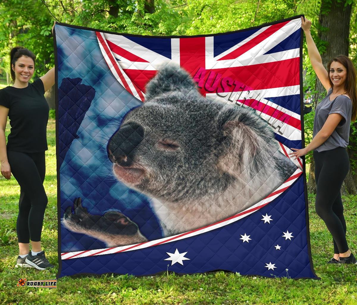 quilt australia flag and coat of arms quilt koala 3d