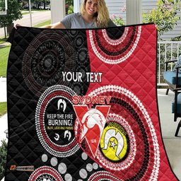 custom afl swans naidoc week quilt keep the fire burning indigenous art