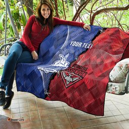 personalised kangaroos and bombers football quilt sporty version