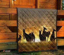 premium quilts kangaroo coverlets family sunset painting ver02a