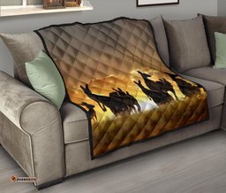 premium quilts kangaroo coverlets family sunset painting ver02a
