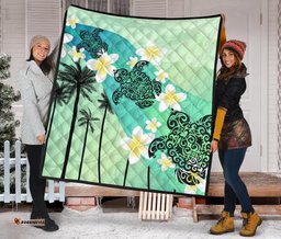 turtle plumeria premium quilt