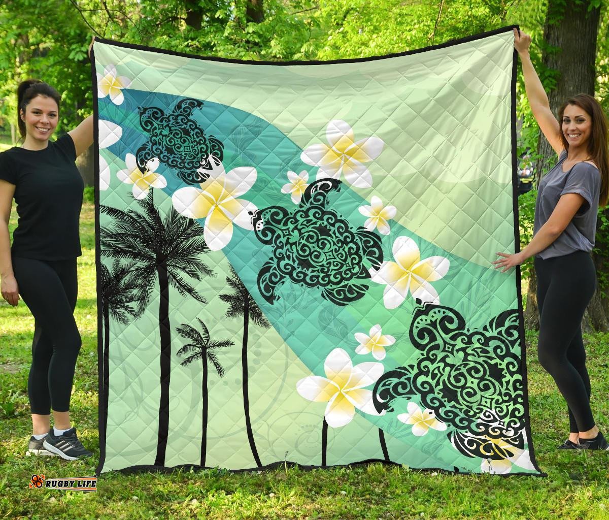 turtle plumeria premium quilt