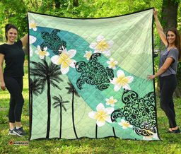 turtle plumeria premium quilt