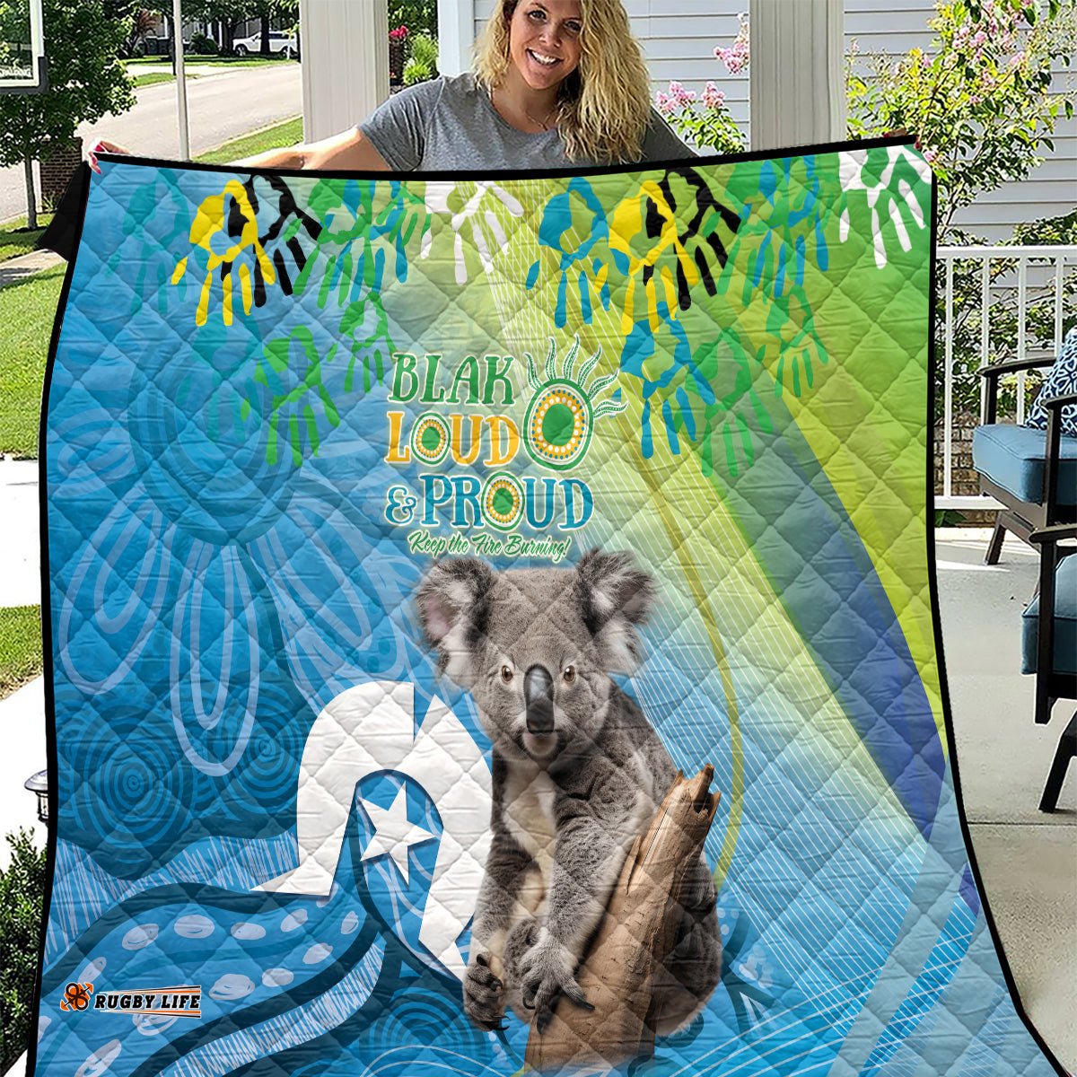 vivid minimal koala naidoc 2024 quilt aboriginal art style