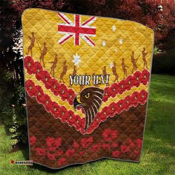 custom hawks football quilt anzac lest we forget