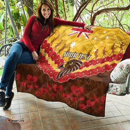 custom hawks football quilt anzac lest we forget