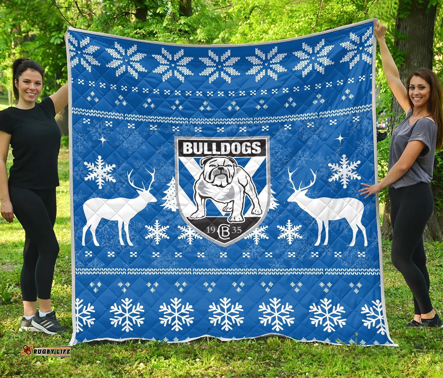 canterbury bankstown bulldogs quilt christmas ugly style