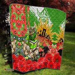 personalised mascot raiders anzac quilt lest we forget