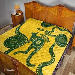 custom australia soccer quilt go socceroos kangaroo with indigenous art