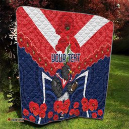 custom roosters rugby anzac quilt sydney gallipoli soldier with aboriginal art