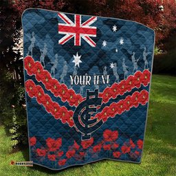 custom blues football quilt anzac lest we forget
