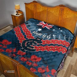 custom blues football quilt anzac lest we forget