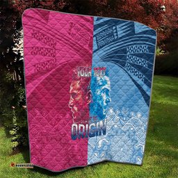 custom new south wales and queensland quilt rugby mascot with sporty style