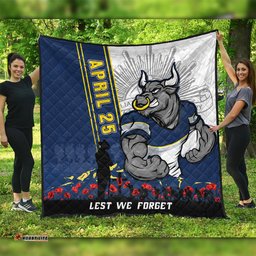 Amazing Aussie North Queensland Cowboys Anzac Day Lest We Forget Strong Fighting Spirit Quilt