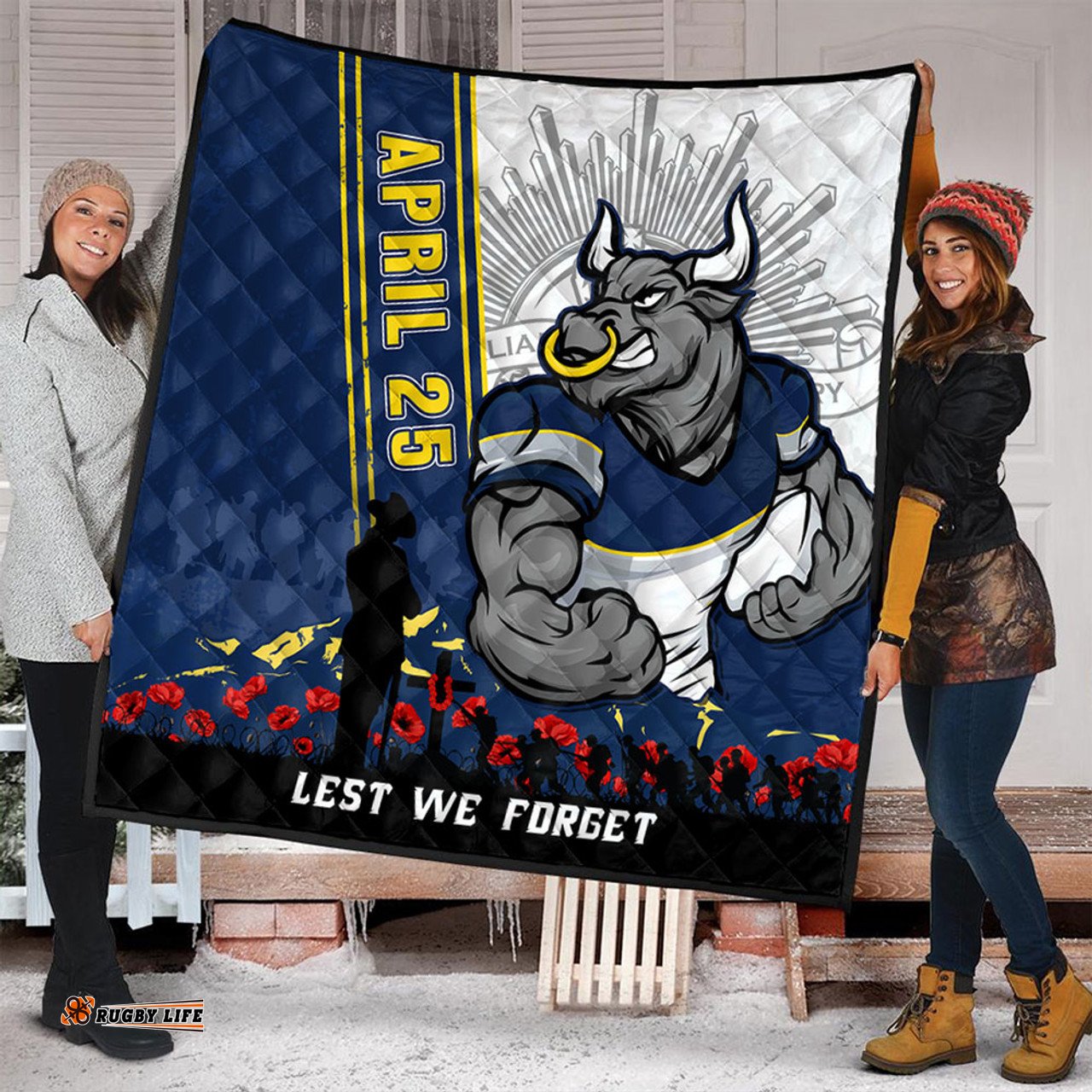 Amazing Aussie North Queensland Cowboys Anzac Day Lest We Forget Strong Fighting Spirit Quilt