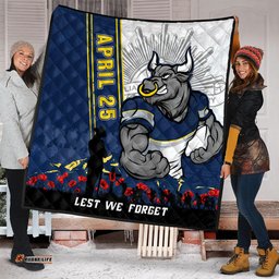 Amazing Aussie North Queensland Cowboys Anzac Day Lest We Forget Strong Fighting Spirit Quilt