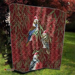 australia christmas quilt kookaburra santa on red bottlebrush