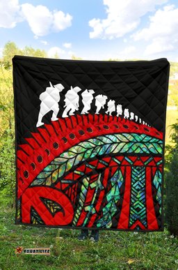 anzac new zealand quilt poppies lest we forget maori premium quilt soldiers paua