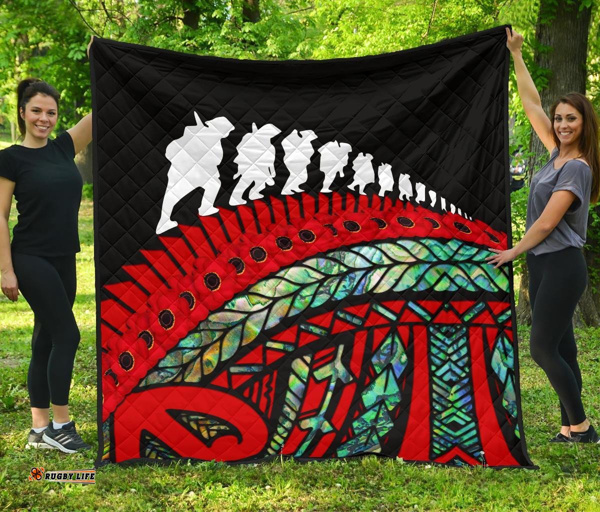 anzac new zealand quilt poppies lest we forget maori premium quilt soldiers paua