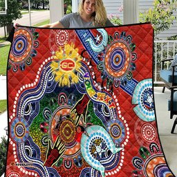 custom naidoc week 2024 gold coast suns quilt australia aboriginal dot painting