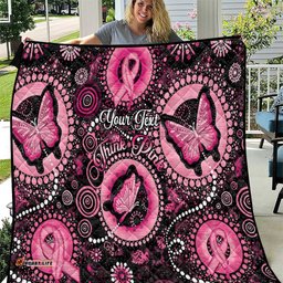 personalised australia indigenous quilt breast cancer ribbon think pink black version