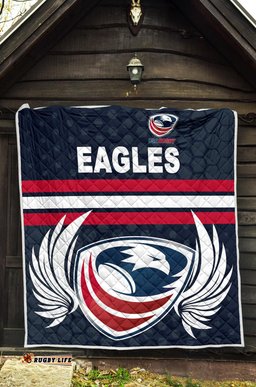 usa rugby premium quilt eagles simple style full navy