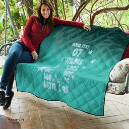 australia soccer matildas custom quilt turquoise basic gradient