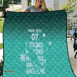 australia soccer matildas custom quilt turquoise basic gradient