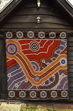 aboriginal premium quilt aboriginal dot painting art 01