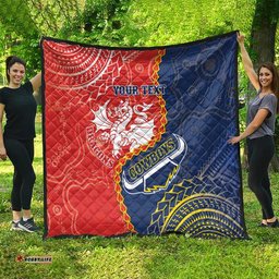custom dragons and cowboys rugby quilt aboriginal mix polynesian pattern