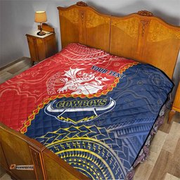custom dragons and cowboys rugby quilt aboriginal mix polynesian pattern