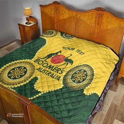 custom australia boomers quilt aboriginal with marble pattern yellow
