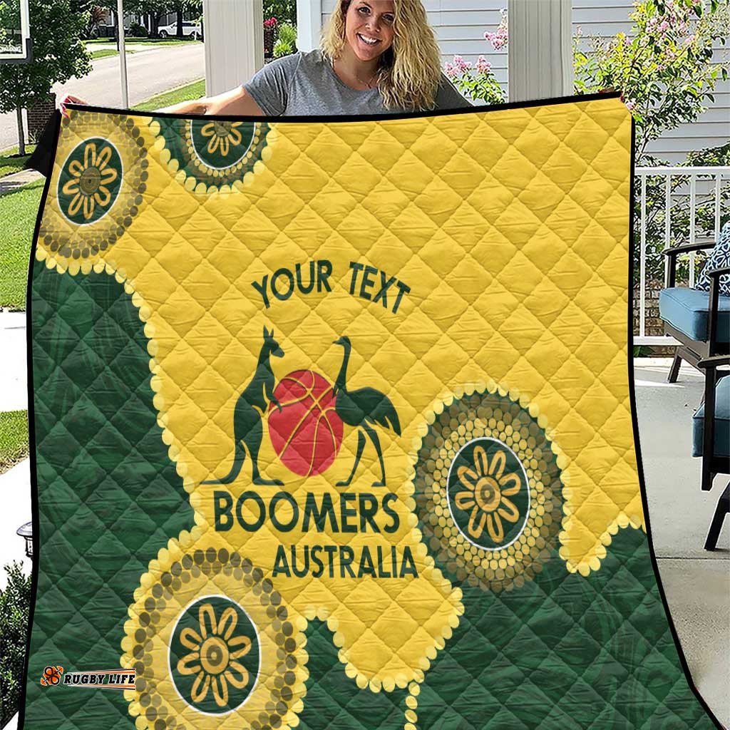 custom australia boomers quilt aboriginal with marble pattern yellow