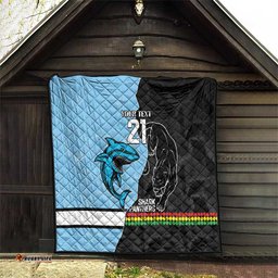 nrl panthers shark mascot custom quilt cracked metal style