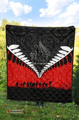 new zealand anzac quilt lest we forget premium quilt red