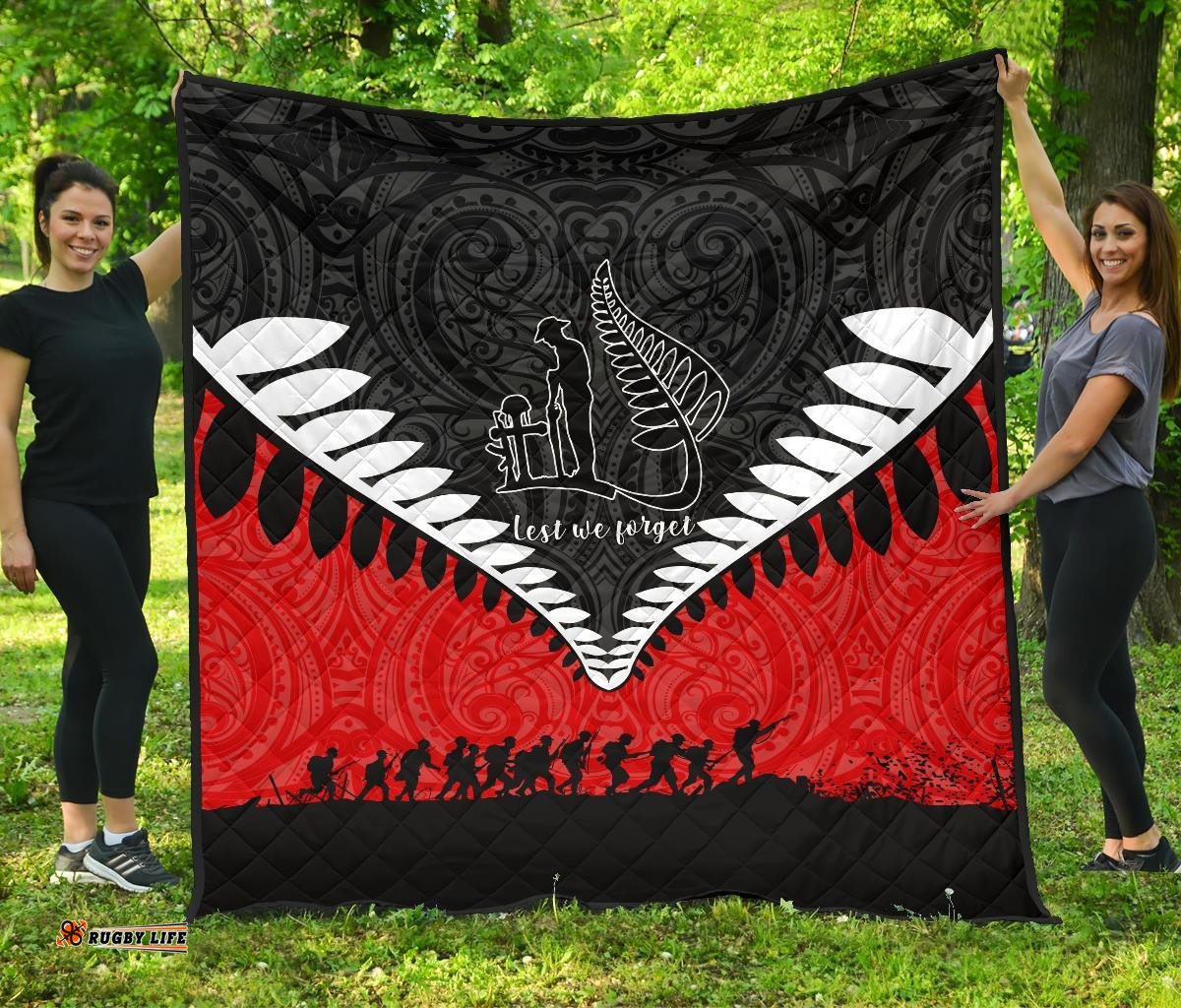 new zealand anzac quilt lest we forget premium quilt red