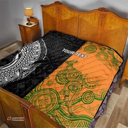 custom fiji and australia rugby quilt fijian tapa pattern with aussie aboriginal art