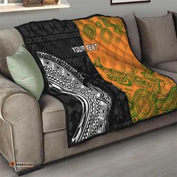 custom fiji and australia rugby quilt fijian tapa pattern with aussie aboriginal art