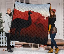 premium quilt australian nature with emu and kangaroo
