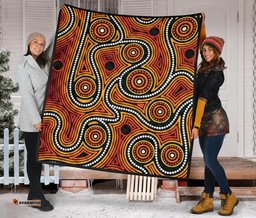 aboriginal premium quilt indigenous circle dot painting ver01