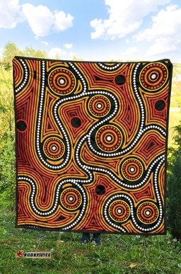 aboriginal premium quilt indigenous circle dot painting ver01