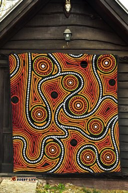aboriginal premium quilt indigenous circle dot painting ver01
