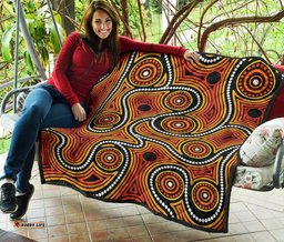 aboriginal premium quilt indigenous circle dot painting ver01