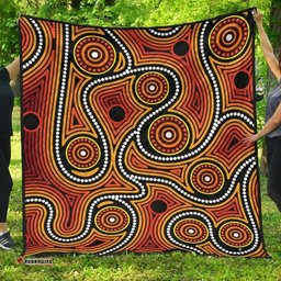 aboriginal premium quilt indigenous circle dot painting ver01