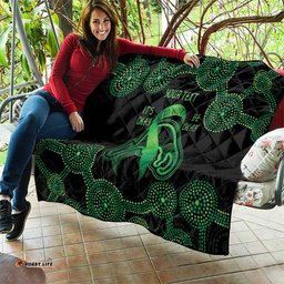 green kangaroo ribbon aboriginal personalised quilt depression awareness