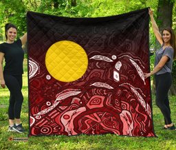 aboriginal premium quilt red landscape